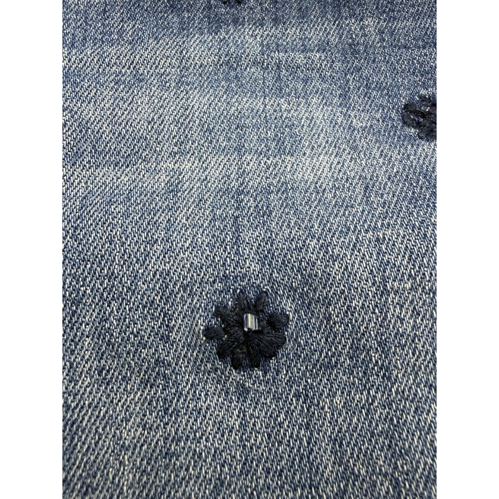 Madewell The High Rise Slim Boyjean 25 Floral Embroidery Beaded Edition Jeans - Picture 8 of 12